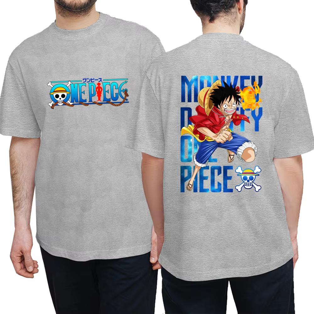 2025 ONE PIECE Animation Cut Fun Printing Summer Men and Women Pure Cotton T-shirt Street Casual Comfortable Trend T-shirt
