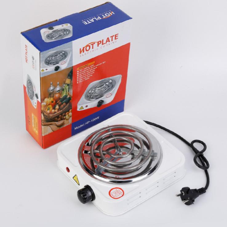 Electric Stove 1 Burner 1000W Coil Metal Countertop Hot Plate for Home & RV Use Commercial Food Warmer Buffet Cooker 220V