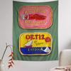 Colorful Sardine Lobster Fish Tapestry Bohemian Japanese Ocean Wall Hanging for Living Room Home Dorm Room Decor Gift