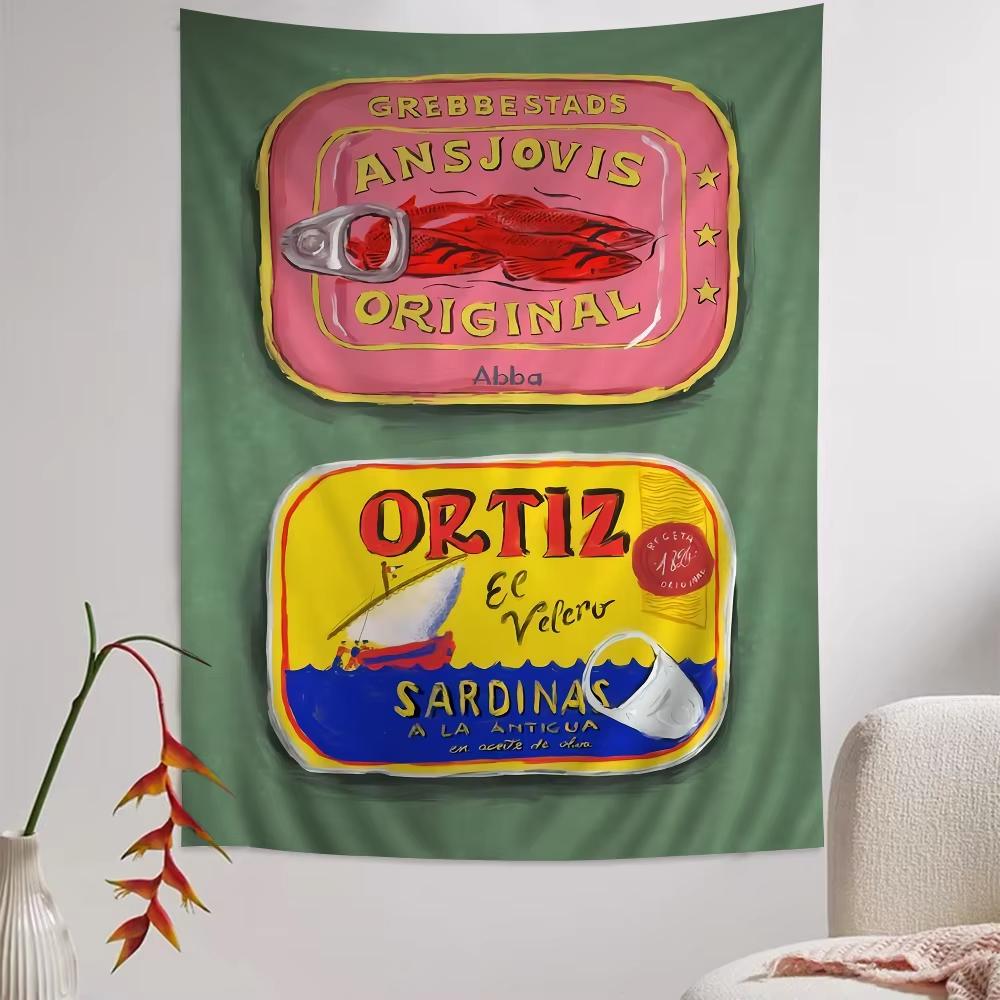 Colorful Sardine Lobster Fish Tapestry Bohemian Japanese Ocean Wall Hanging for Living Room Home Dorm Room Decor Gift