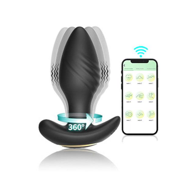 Dildo Giocattoli sessuali per adulti per uomini Massaggiatore per la prostata APP Controllo giocattolo 10 modalità di rotazione vibrante Vibratore per la prostata Giocattoli sessuali di coppia