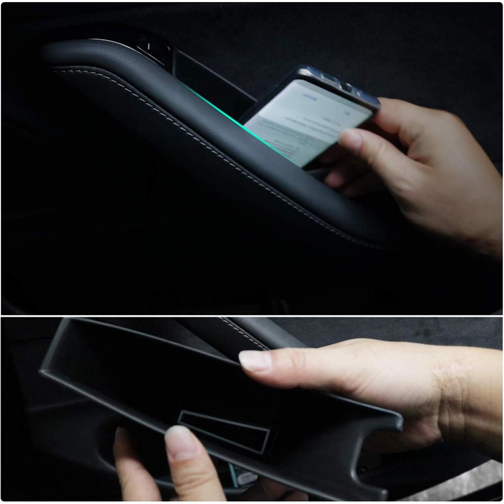 Car Accessories for Tesla Model 3 2016-2022 Door Side Armrest Storage Box Handle Tray Organizer Container Interior Hidden Holder