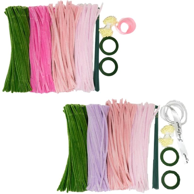 Bendable Floral Stem Wire Tulips Bouquets Set For Creative Arrangements Decorative Flowers Wedding Table Centerpiece