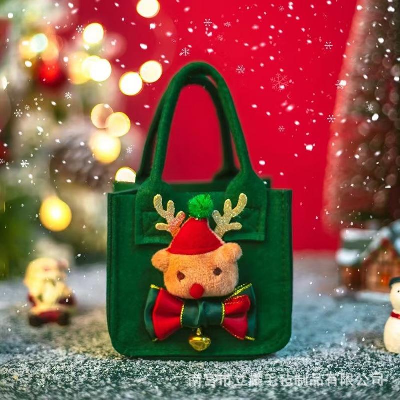 Festival supplies Christmas gifts felt bags candy gift boxes small handbags Christmas Eve apple cartoon storage felt bags S