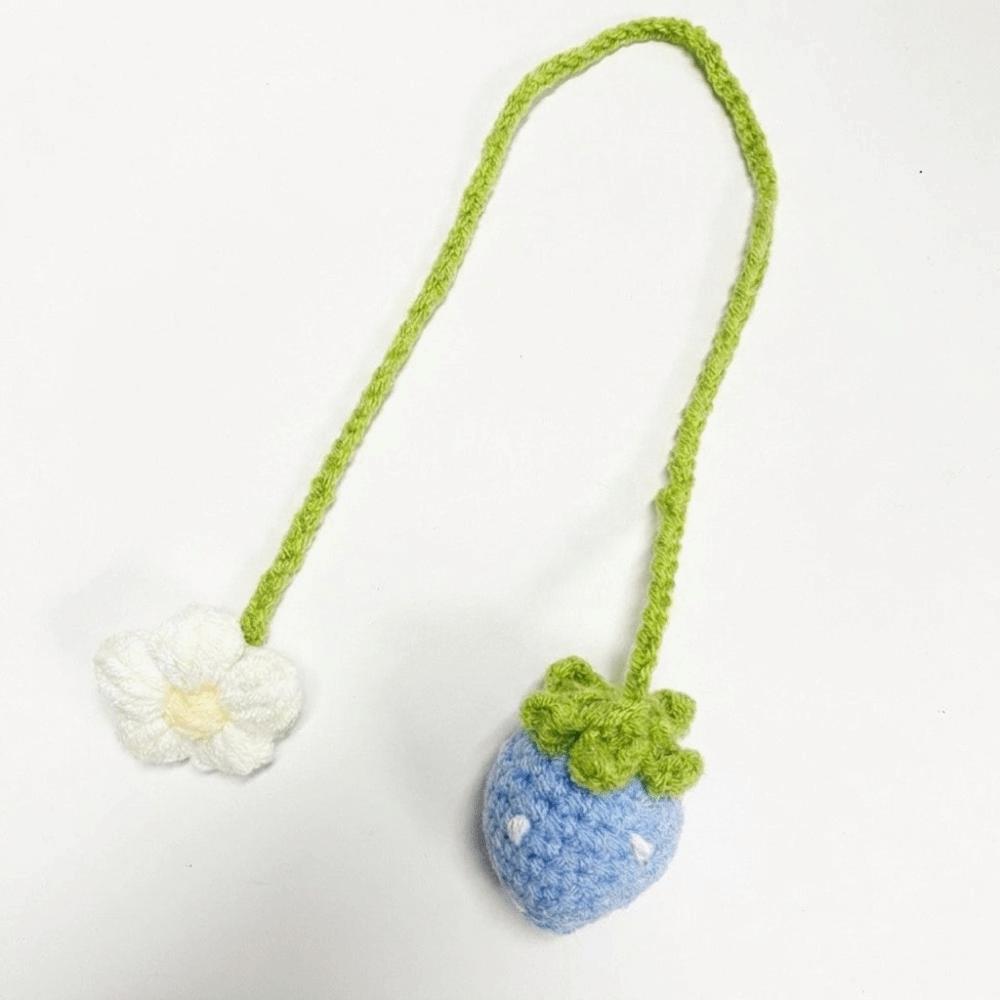 Floral Design Crochet Curtain Tie Back Wool Woven Rearview Mirror Pendant Teachers Gift
