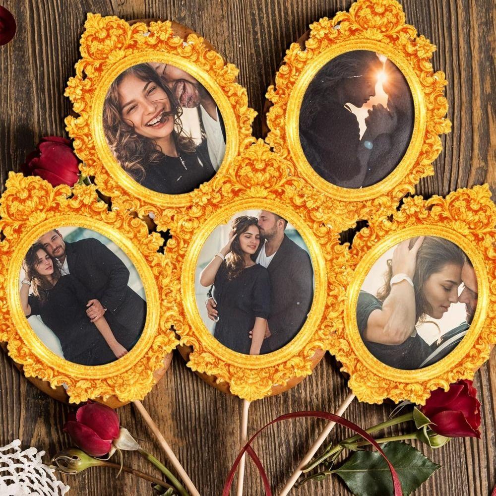 4Pcs Vintage Air Dry Clay Molds Baroque Silicone Frame Molds  Cake Decoration