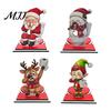 Festive Wood Paper Towel Stand Christmas Holder, Funny Snowman Elf Santa Claus Tissue Holiday Kitchen Countertop Decor Dispenser, Decorative
