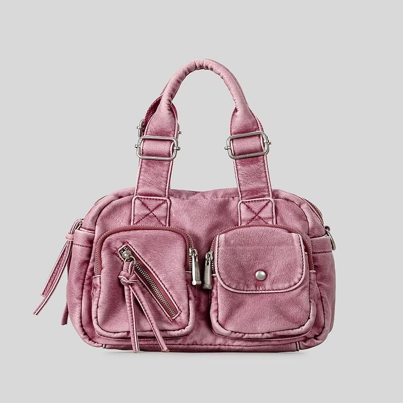 

Women Handbag Top-handle Shoulder Tote Bag Satchel Fashion Retro PU Dinner Bag Multi-pockets Shoulder Handbags Phone Money Pack рожевий