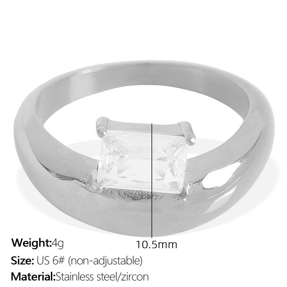 

Yori Stainless Steel Delicate Bling Cubic Zirconia Fashion Shiny Ring for Women High Quality Temperament Premium Jewelry