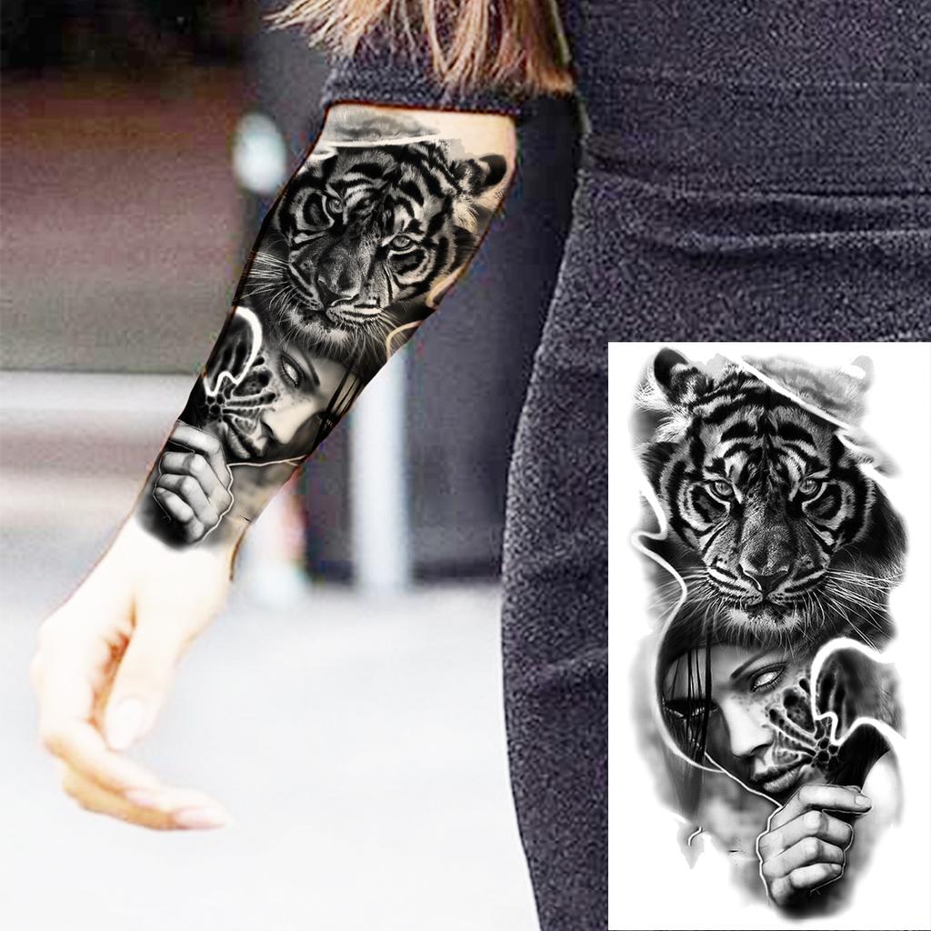 Scorpion Rose Flower Temporary Tattoos For Women Adults Realistic Vampire Wolf Scary Snake Crown Fake Tattoo Sticker Arm Tatoos