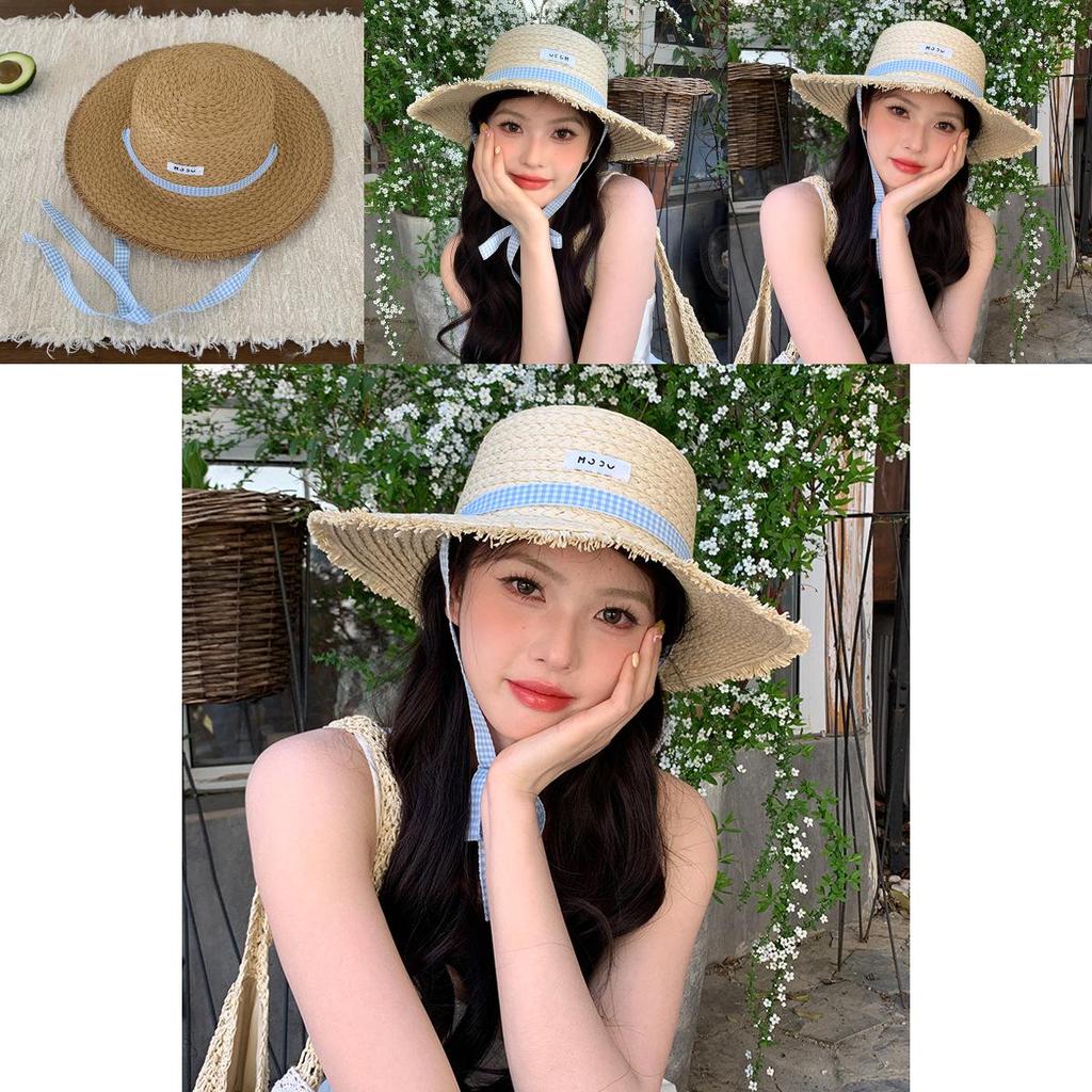 Summer Stylish Wide Brim Straw Hat For Women With Sweet Cute Design Ideal For Beach