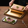Stainless Steel BBQ Serving Tray Heavy Duty Rectangular Serving Platter with Handles Dishwasher Safe Modern Kitchen Essential