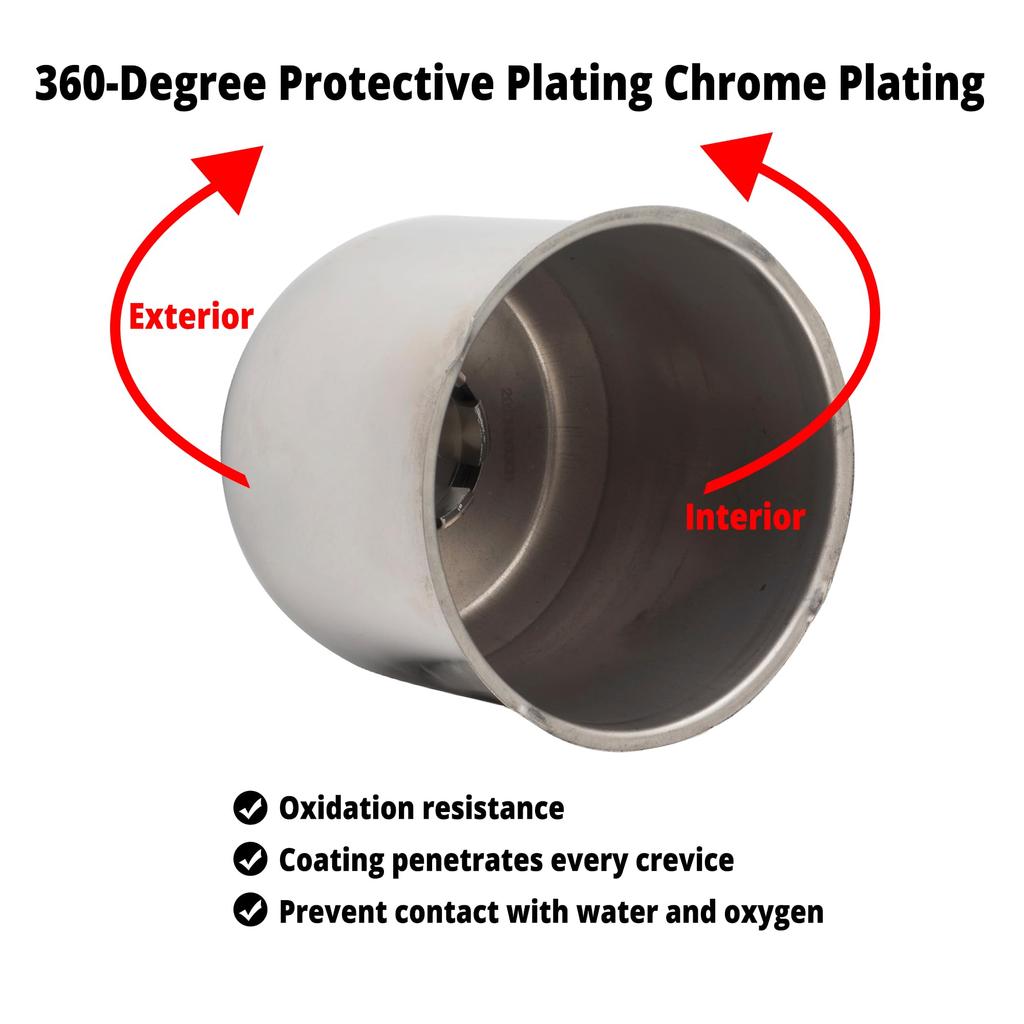 4 Pieces Push-Through Center Hub Caps for Truck Trailer Wheel Rims, 108mm Outer Diameter, 93mm Height, Chrome, Carbon Steel