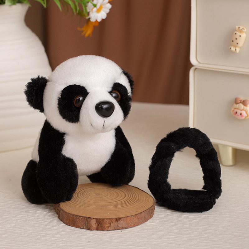Cartoon Animal Tiger Leopard Bracelet Standing Shoulder Doll Plush Toy Panda Elephant Doll Girl Doll