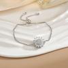 Light Luxury Spinning Sunflower Bracelet for Women Elegant Sparkling Zircon Calming and Relaxing Accessory Birthday Jewelry Gift