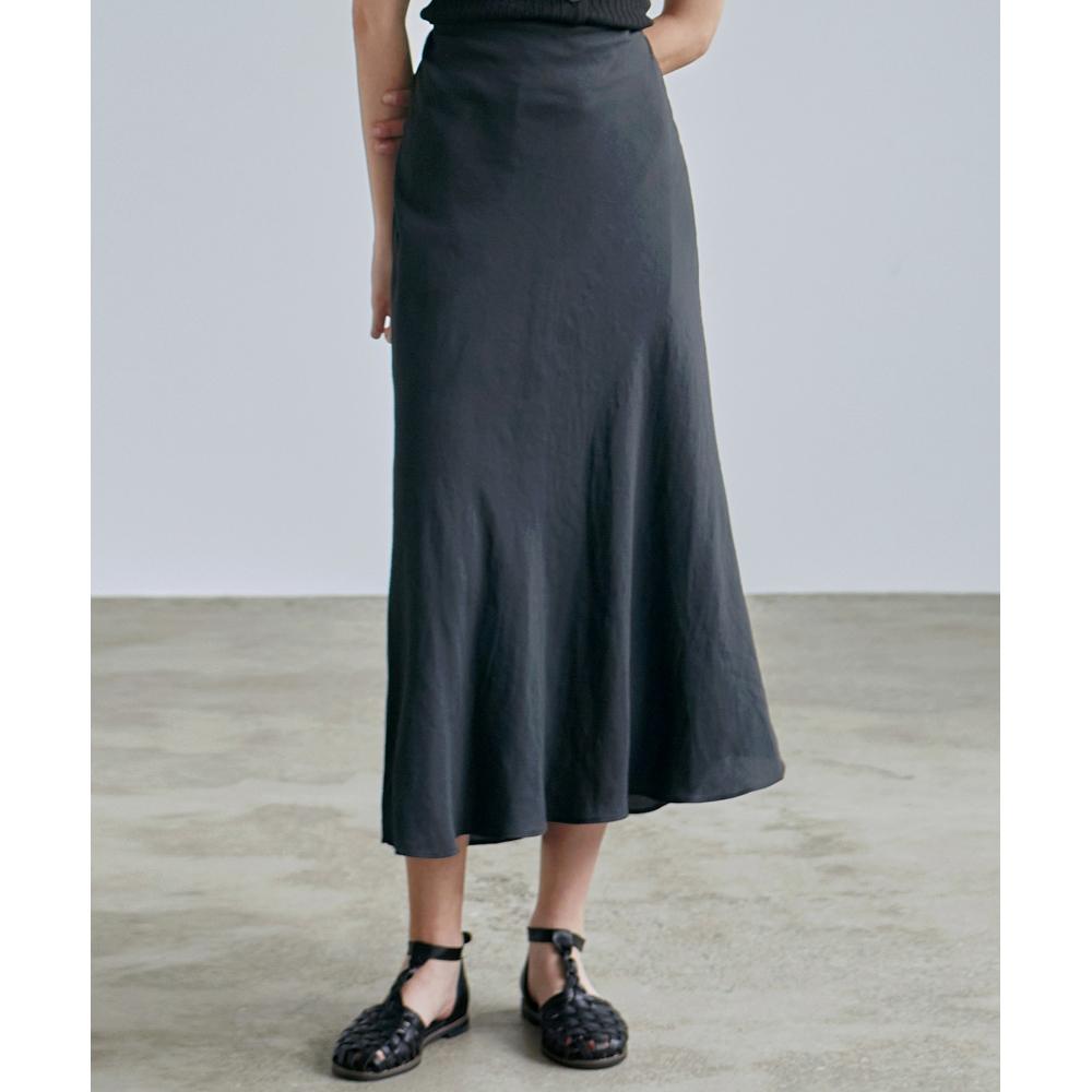 

NICKNICOLE Атласная Длинная ЮбкаЧерный