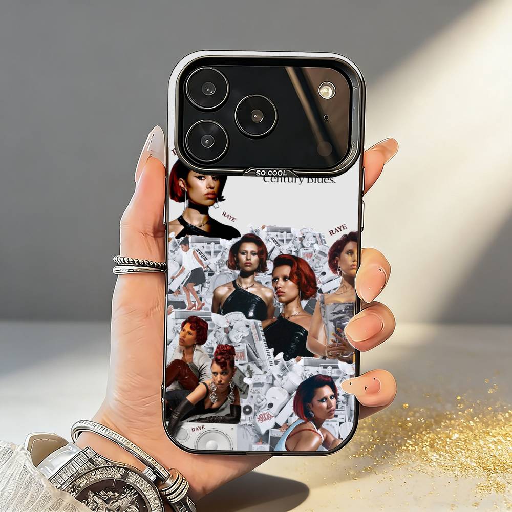 

R-Raye Singer Phone Case For iPhone17 16 15 14 13 12 Pro Max Grey Black Matte Laser Metallic Aurora Funda iPhone14ProMax