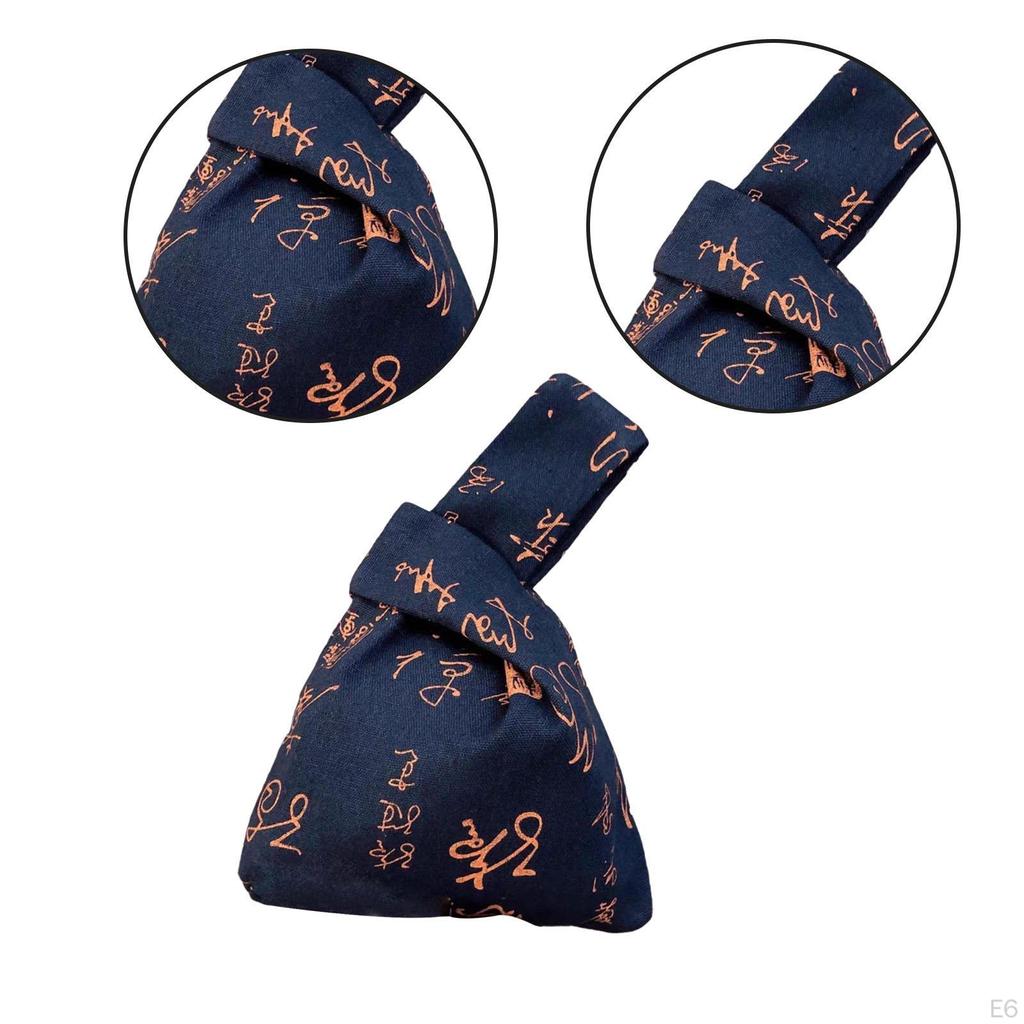 Chinese Calligraphy Pattern Knot Bag Casual Portable Purse for Business Events