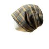 New Niche Plaid Lace Up Pullover Hat for Women Personality Irregular Baotou Hat Lazy Style  Face Showing Small Pile Hat