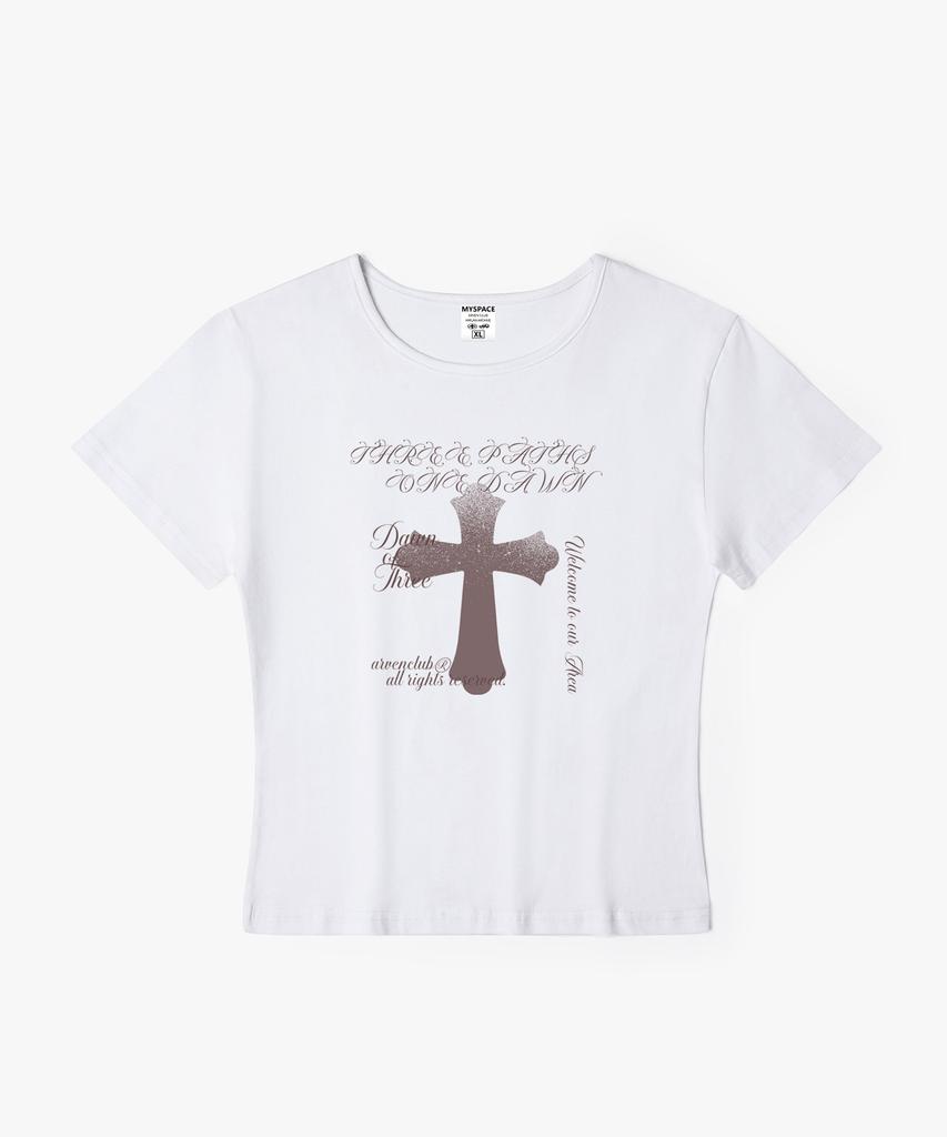 Aleubenkeulleob Cross Logo Women'S Slim Fit Short Sleeve T-Shirt