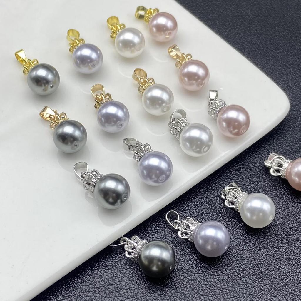 Zircon Crown Freshwater Pearl Pendant Necklace with Color-Preserving Earrings and Ear Cuffs - Fashion DIY Handmade Jewelry Accessories