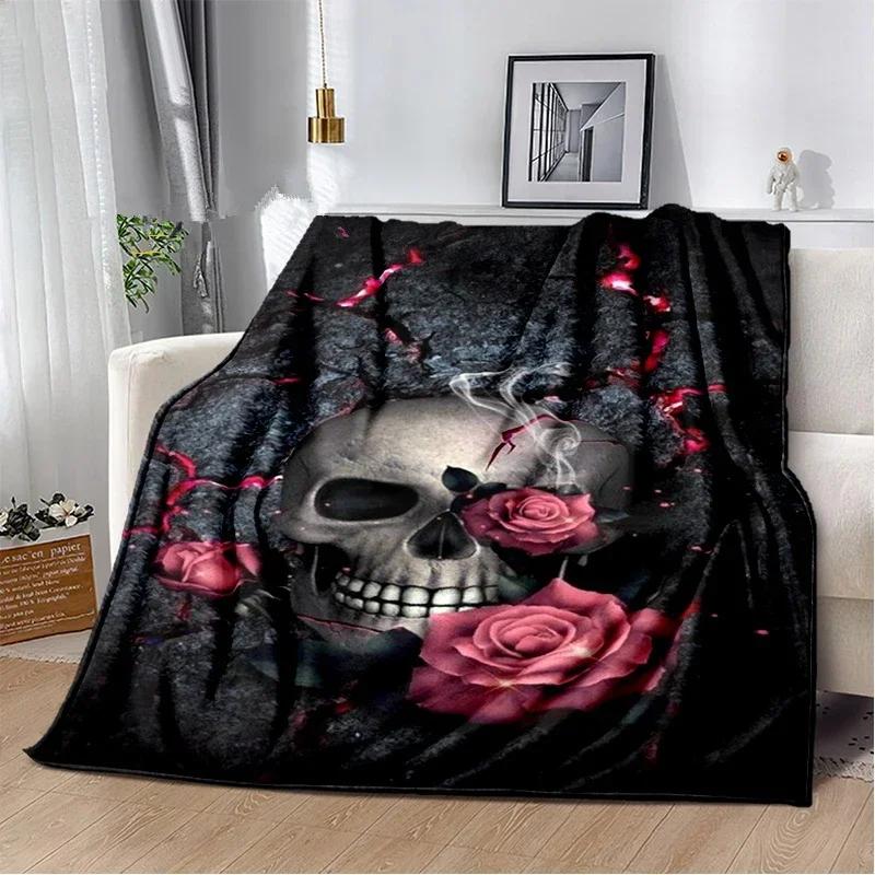 D Printed Skull Series Throw Blanket  Perfect for Sofa Bed Travel or as a Birthday Gift for Kids