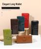 2025 RFID-Blocking Anti-Magnetic Women's Retro Oil Wax Leather Clutch/Long Wallet.