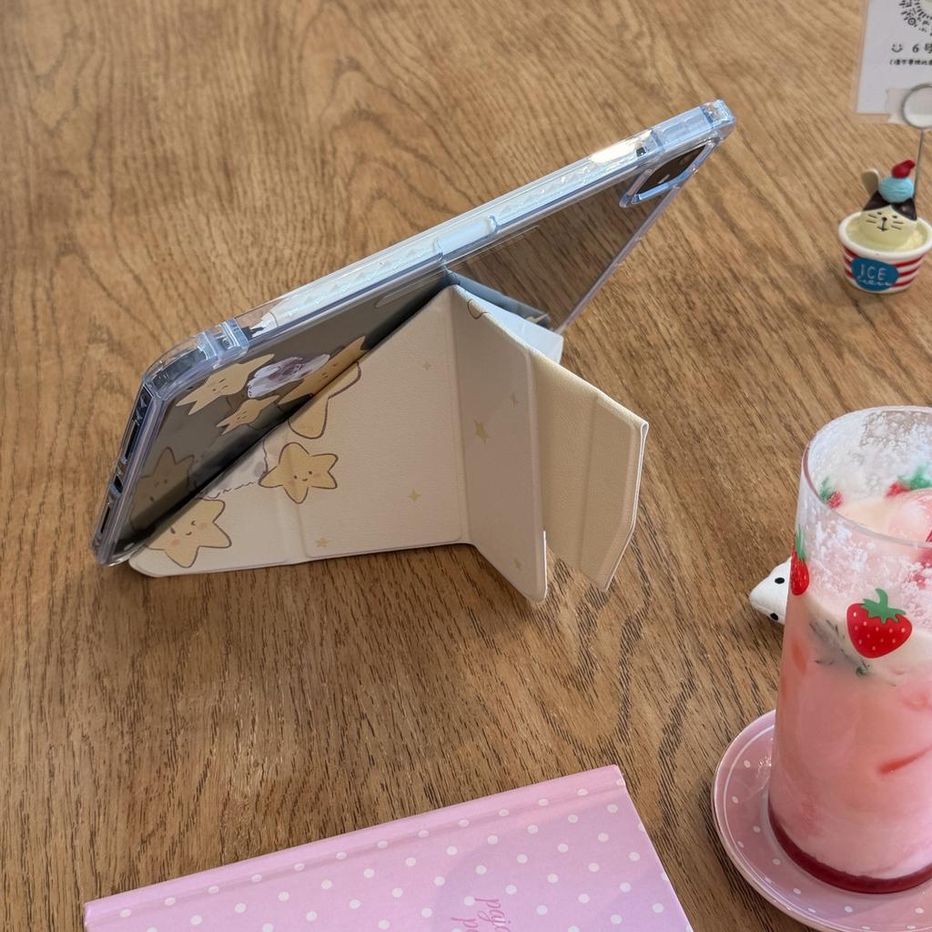 Simple Little Star Rabbit Case For iPad Air8 Air7 13th 11th 10th A16 9th Cover iPad Pro11 4 5 10.9in 12.9" M5 M2 M3 M4 Mini7/6 for Apple Pencil Holder
