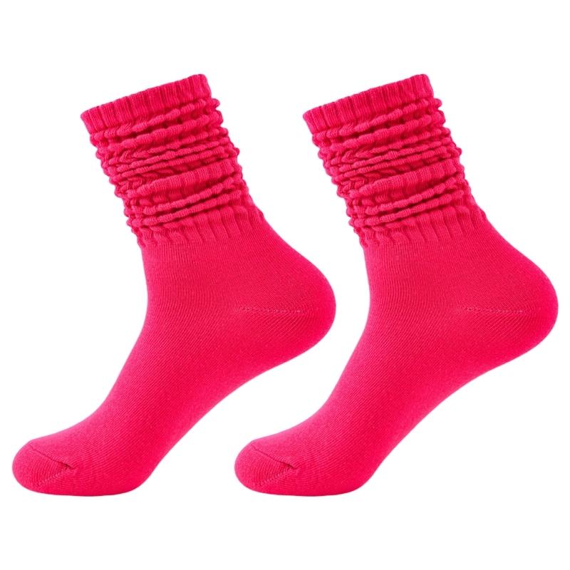 Calf Socks Slouch Socks Scrunch Stacked Socks Ribbed Knit Scrunchie Boot Socks for Women Girls