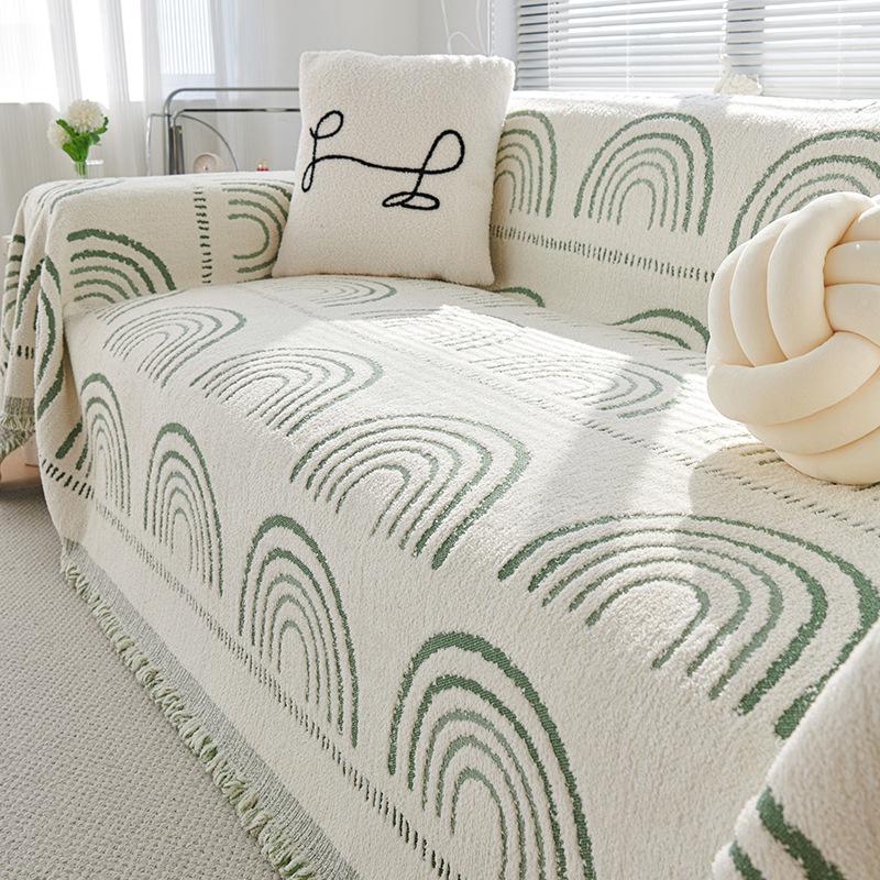 Nordisk Dusk Pledd Full Fire Sesonger Bomull Sofatrekk Håndkle Støv Anti-katt Ripebeskyttelse Trekk Sofapledd Teppe