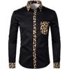 Essential! Stylish Long-sleeve Shirt, Leopard Print Details.