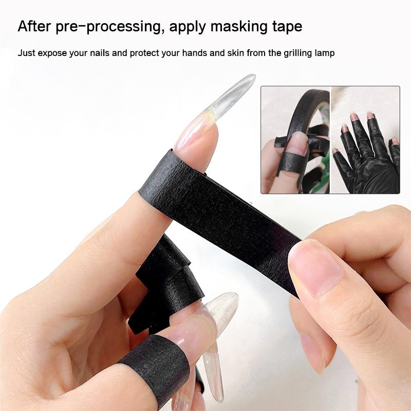 

1 рулон УФ-защитной черной ленты для французского нейл-арта, маскировочной изоляционной ленты, направляющих краев, маникюрных инструментов 0.8CM