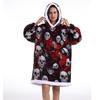 Adult Halloween Funny Print Short Robe for Loungewear and Costume Party