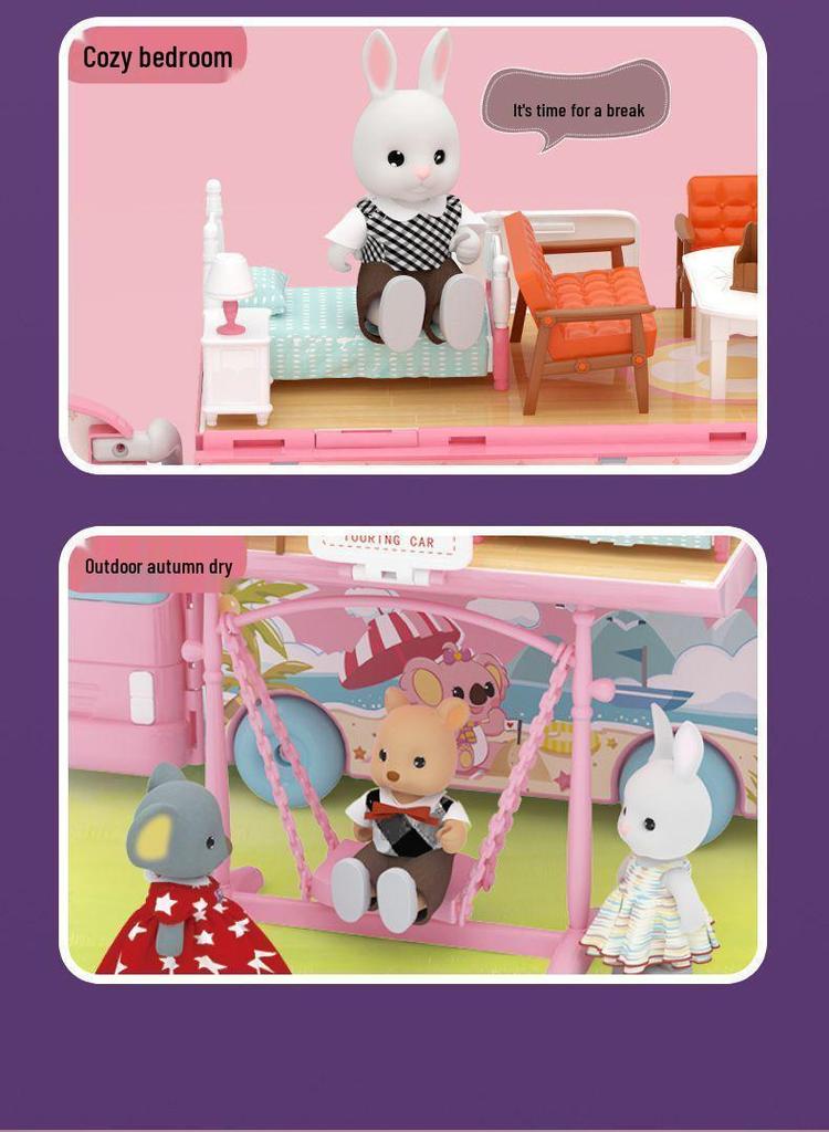 Girls' Role-Playing Koala Diary RV Camper Dollhouse