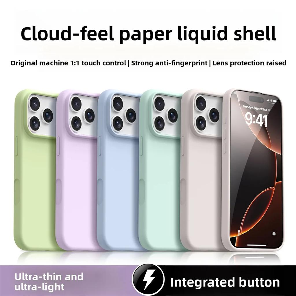 Custodia per Telefono in Silicone Liquido per IPhone 17 Pro Max Copertura Protettiva Morbida con Paraurti per IPhone Air 16E 16 15 14 13 Pro Max Funda Cases