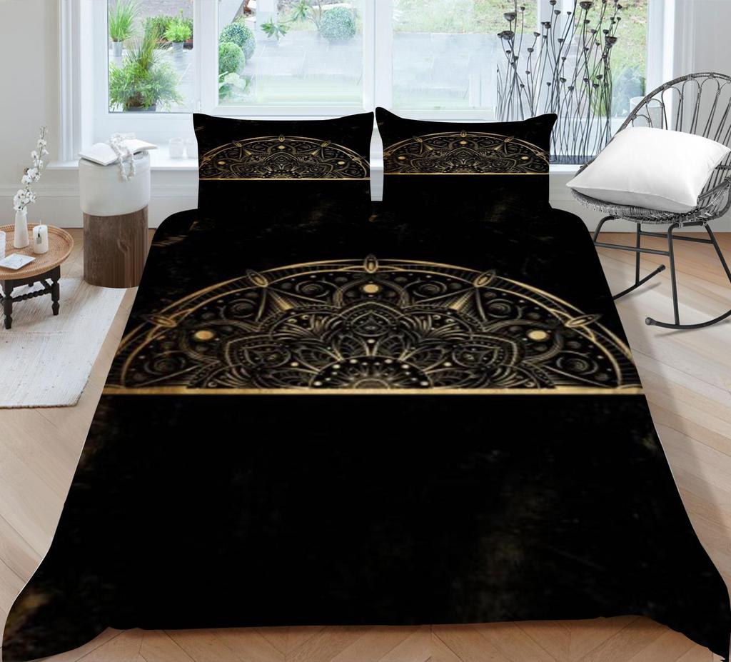 2/3-teiliges Bettwäsche-Set Atmungsaktive Decke Bettbezug-Set 3D Böhmisches Design Mikrofaser Bequeme Bettwäsche