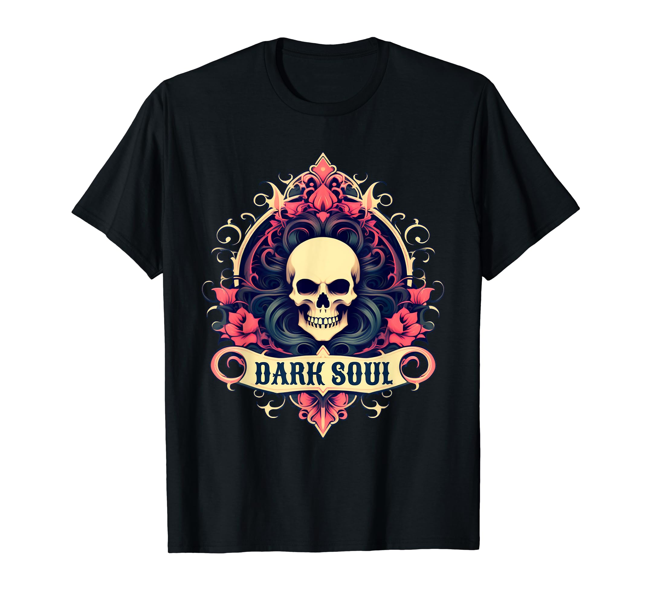 

Skull Gothic Dark Banner Soul Flower Aesthetic Skull Goth T-Shirt