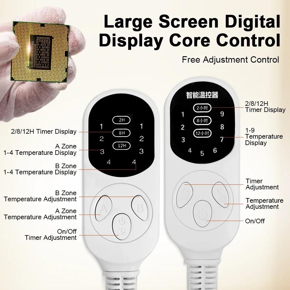 12V Car Electric Heating Blanket Plush 180x70cm Thicker Heated Mattress Auto Sleeper Warm Heater Adjustable Temperature Pad