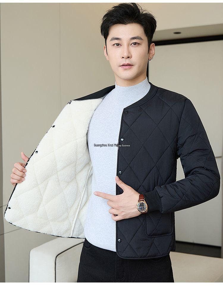 Men's Ultra-Lightweight Cotton Jacket with Stand Collar - Warm, Casual, Versatile Outerwear for Autumn & Winter.