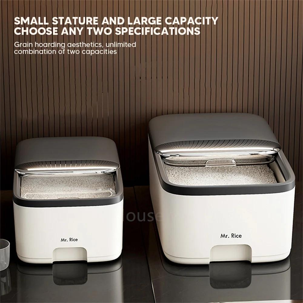 5/10KG Rice Storage Box Grain Sealed Jar Insect Proof Moisture Proof with Sliding Cover Rice Containers Kitchen Rice Storage Box
