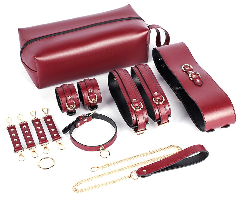 Set BDSM 6 pièces Rouge foncé - LuxuryFantasy - Kit SM