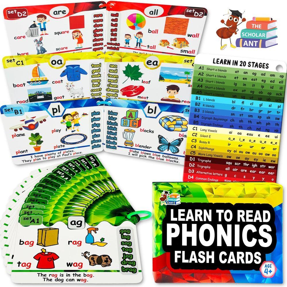 Early Reading Phonics Flash Cards Digraphs Baby Enlightenment Animal Card Kids Education