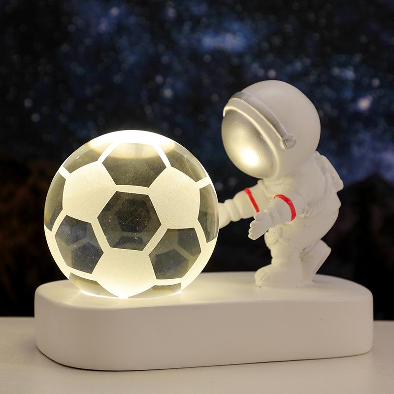 Cross-Border Astronaut Night Light: Starry Sky Crystal Ball with Luminous Base - Perfect Holiday Souvenir and Desktop Ornament.