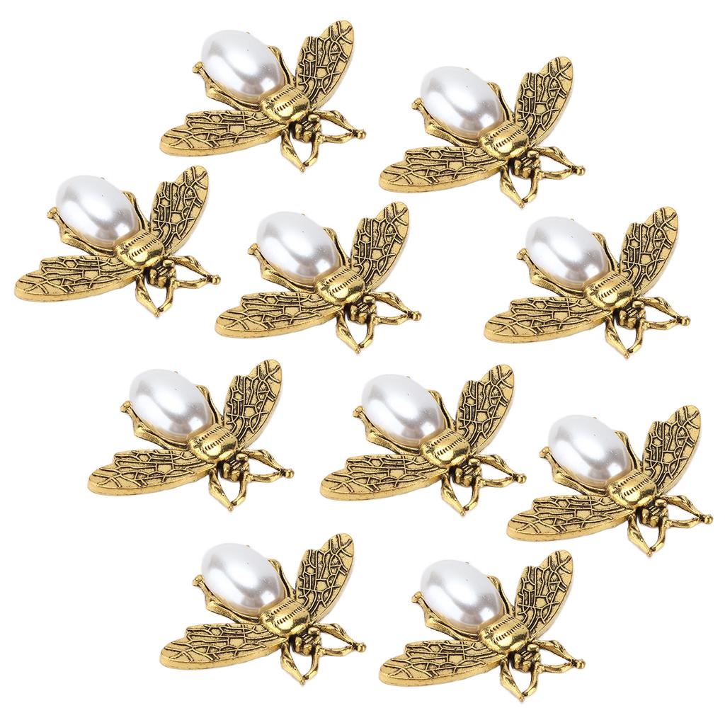 Lot de 10 broches décoratives en forme d'abeille, polyvalentes, pour vêtements, chaussures, sacs, cheveux