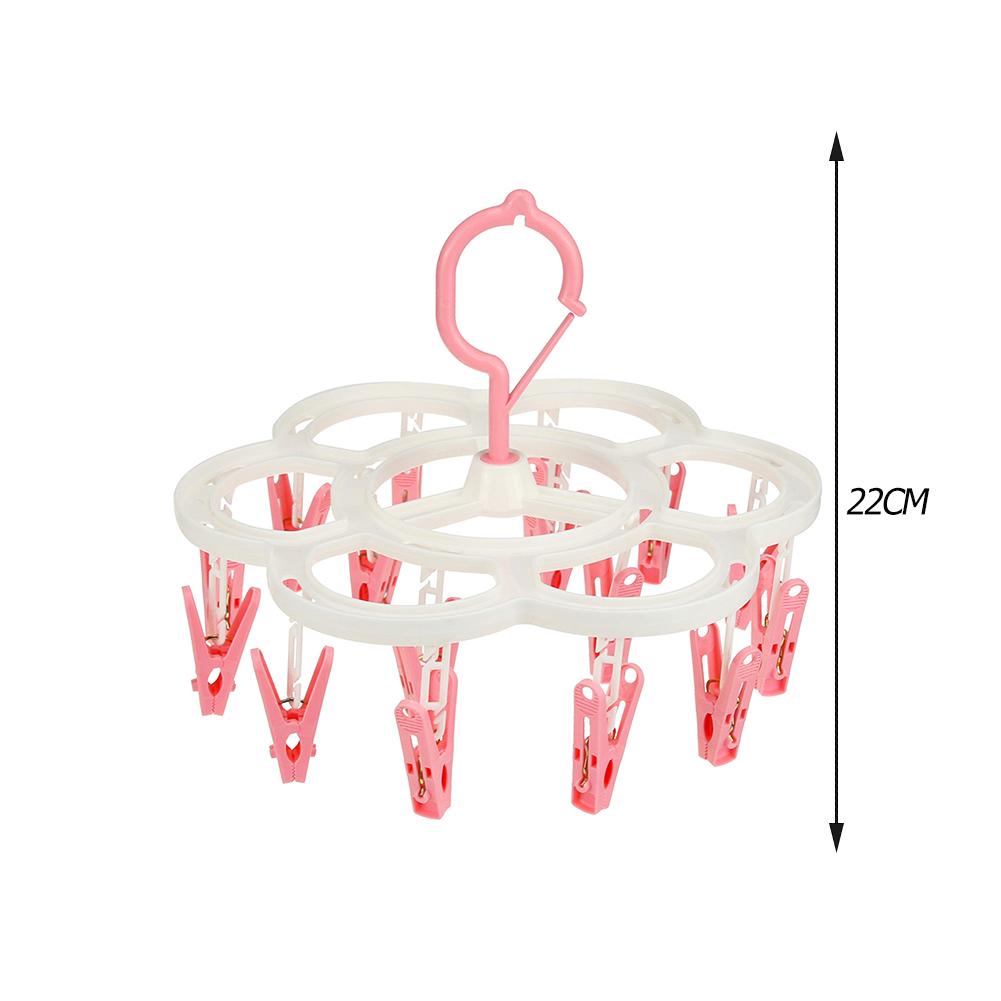 Faltbarer Kleiderbügel mit 16 Klammern Socken-Trockenständer Tragbarer Ständer Wäscheklammer Winddichter Socken-Trockner zum Aufhängen von Unterwäsche Dessous