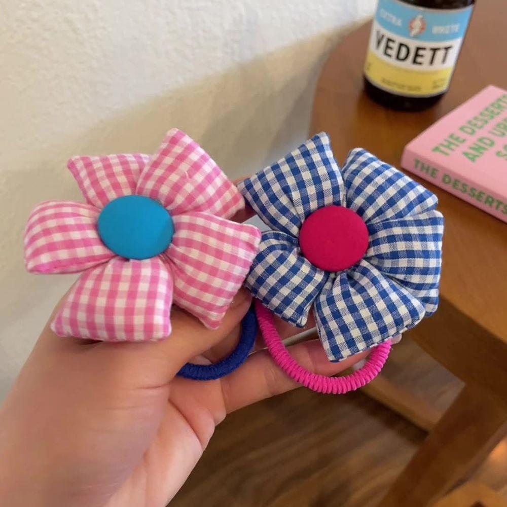 

Hair Band Headdress Plaid Hair Rope Sunflower Women Rubber Band Korean Style Hair Accessories