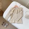 Girls Autumn Mori Peter Pan Collar Ruffle Long Sleeve T Shirt Baby Fashionable Inner Wear Base Layer Top