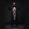 Tattered Skeleton Robe Costume Full-Length Skeletal Print Halloween