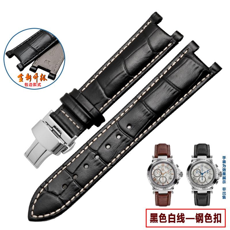 Kopfschicht Lederarmband Krokodilmuster Rindsleder für YA133309 Gales 20*11mm 22*13mm Uhrenarmband Schwarz Braun Herren Accessoires