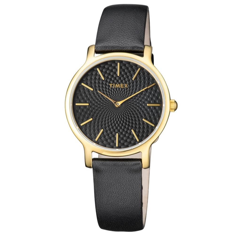 

TIMEX Женские часы TIMEX TWH1Y0910ZA с черным кожаным ремнем